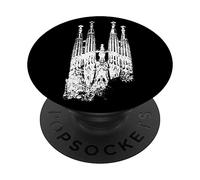 Barcelone Sagrada Familia Vintage Espagne I Love Barcelona PopSockets PopGrip Adhésif