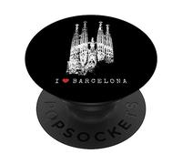 Barcelone Sagrada Familia Vintage Espagne I Love Barcelona PopSockets PopGrip Adhésif