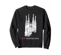 Barcelone Sagrada Familia Vintage Espagne I Love Barcelona Sweatshirt