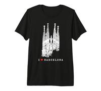 Barcelone Sagrada Familia Vintage Espagne I Love Barcelona T-Shirt Haut de Gamme