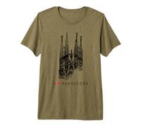 Barcelone Sagrada Familia Vintage Espagne I Love Barcelona T-Shirt Haut de Gamme