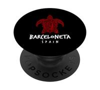 Barceloneta Espagne Tortue de mer Tribal Océan Art Design PopSockets PopGrip Adhésif