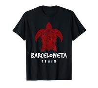 Barceloneta Espagne Tortue de mer Tribal Océan Art Design T-Shirt
