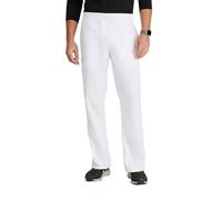BARCO Grey's Anatomy Scrubs Pantalon médical Evan pour homme, taille élastique avec braguette zippée, jambe droite, blanc, 5XL/grand