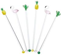 BARCRAFT Tropical Chic-Cocktailshaker de Crystal (Set de 6), Multicolore, 1 x 1 x 1 cm, 6 pièces