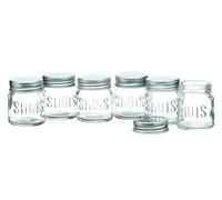 BarCraft Verres à shot avec couvercles, lot de 6, 60ml, Mini pots en verre