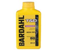 Bardahl - T&D 80W-90 - Huile de transmission automatique, lubrifiant pour transmission et différentiel de voitures, véhicules industriels et commerciaux pour transport lourd, 1 L
