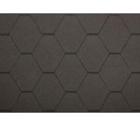 Bardeaux bitumineux Hexagonal Rock Timbela H-BLACK, couleur noir - bitume toiture 3 m2
