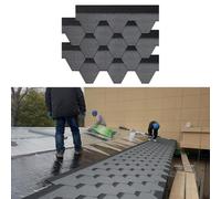 Bardeaux d'asphalte Double Couche 100x32.5cm, tuiles de toiture adhésives étanches, pour la réparation et la décoration de toitures de Maisons,rénovations de toitures et de balcons(Gray,21pcs)