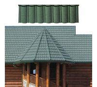 Bardeaux métalliques en asphalte, bardeaux architecturaux avec base en acier, panneaux isolants de plafond robustes, panneaux ondulés et tuiles, pour toitures de maisons(Green,10pcs)
