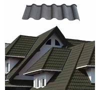 Bardeaux métalliques en asphalte, bardeaux architecturaux avec base en acier, panneaux isolants de plafond robustes, panneaux ondulés et tuiles, pour toitures de maisons(Black,20pcs)