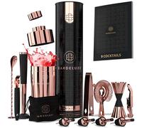 BarDeluxe® Kit Cocktail, 12 Pièces, Kit Cocktail Professionnel | Shaker Cocktail 750ml, Acier Inoxydable | Cocktail Shaker Kit, Kit Barman, Cocktail Kit | Set de Cocktail (Or Rose)