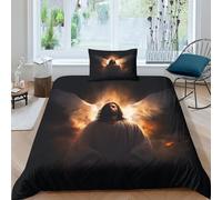 BARDYS Prêtre Housses De Couettes 3D Lutinrimé jésus Housse De Couette pour Adultes Et EnfFourmis E avec Fermeture À Glissière avec Taies Parure De Lit Microfibr 3 Pièces Single（135x200cm）