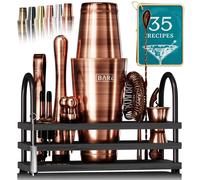 BARE BARREL Kit de barman mixologie pour bar | Ensemble shaker cocktail 14 pices | Outils de mlange d'ustensiles de bar Martini pour barman