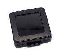 Bare Stone Boîte de présentation carrée en métal argenté et noir avec perles en mousse