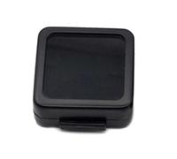 Bare Stone Boîte de présentation carrée en métal argenté et noir avec perles en mousse