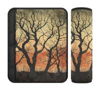Bare Trees Illustration Art Lot de 2 coussinets de sangle de ceinture de sécurité pour plus de confort de conduite, voyage en voiture pour camion