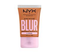 NYX Professional Makeup Fond de Teint Effet Flouté Bare With Me Blur, Couvrance Moyenne, Fini Mat Naturel, Niacinamide, Matcha & Glycérine, Hydratation Jusqu'A 12H, Teinte : Caramel (13)