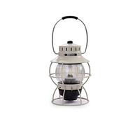 Barebones Railroad Lantern - Lanterne LED vintage avec batterie rechargeable - Lampe d'extérieur avec luminosité réglable pour équipement de camping, jardin et décoration de la maison (blanc vintage)