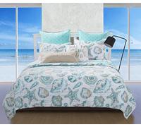 Barefoot Bungalow Coastal Cruz Parure de lit 3 pièces, Polyester, Multicolore, 229 x 229 x 2,5 cm