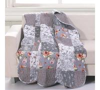 Barefoot Bungalow Jeté de lit, Dos en Microfibre 60% Polyester 40% Polyester, Rembourrage Riche en Coton, Gris, 127 x 152,4 cm
