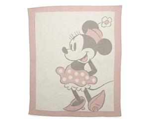 Barefoot Dreams CozyChic Disney Couverture pour bébé Motif Minnie Mouse 81,3 x 101,6 cm Rose antique