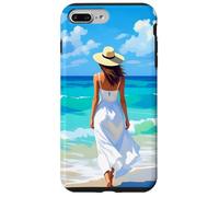 Barefoot Serenity Une femme marche sur la plage Coque pour iPhone 7 Plus/8 Plus
