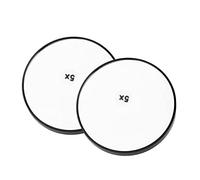 barenx Lot de 2 miroirs de maquillage grossissants avec deux ventouses, miroir rond à fixation murale, miroir de rasage pour chambre à coucher, salle de bain - 5x