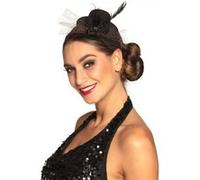 barette à cheveux chapeau charleston noir - boland 76312 Noir G