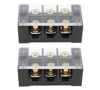 Barette de Connexion Courant Élevé, Blocs de Bornes 6 Positions 600V 60A, Isolation PC - Installation Facile, Résistance Thermique, Pour Réseaux Électriques Industriels (3 bits (603))