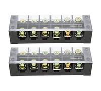 Barette de Connexion Courant Élevé, Blocs de Bornes 6 Positions 600V 60A, Isolation PC - Installation Facile, Résistance Thermique, Pour Réseaux Électriques Industriels (6 postes (606))