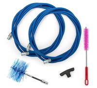 BARETTO Flex Kit de Nettoyage pour poêle à pellets | Ø 80 mm | Rallonges Bleues 6 m (2x3) | Brosse Flex | Raccord M12 | Kit ramoneur