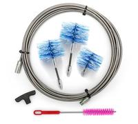 BARETTO Flex | Kit de ramonage poêle à granulés | Conduit de fumée Ø 80 + 100 + 120 mm | Longueur 6 m | 2 hérissons articulés + 1 Standard | Raccord M12