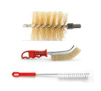 BARETTO Kit de Nettoyage pour Cheminées - Comprend 1 Brosse en Acier de 130 mm, 1 Brosse Polyvalente, 1 Brosse Manuelle, Accessoires pour Cheminées
