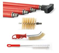 BARETTO Kit de Ramonage Cheminée, Kit de Nettoyage de Conduit à Fumée, Rallonges de 6 Mètres avec Coude à 45°, Brosse en Acier (Ø 120 mm)