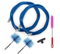 BARETTO Kit Ramonage Poêle à Granulés, Kit Nettoyage Conduit Poêles à Granulés avec Rallonge Flexible 6 Mètres et Coude à 90°, 2 Brosses Flexibles en Nylon 80 mm et 100 mm (6 M)