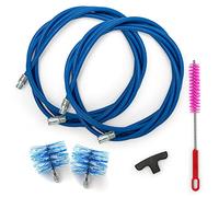 BARETTO Kit Nettoyage Poêles à Granulés, Rallonge 6 Mètres pour Le Nettoyage Poêles à Granulés avec Coude de 90°, 2 Brosses Standard en Nylon 80mm et 100mm, Brosse Polyvalente et Poignée