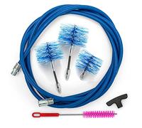 BARETTO Kit Nettoyage Poêles à Granulés, Rallonge de 3 Mètres pour Le Nettoyage des Poêles à Granulés avec Coude de 90°, Kit 3 Brosses en Nylon (2 Flex 80 mm et 100 mm, 1 Standard 120 mm)