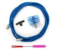 BARETTO Kit de Nettoyage pour Poêles à Granulés, Rallonge 3 Mètres pour le Nettoyage des Poêles à Granulé avec Coude de 90°, Brosse Standard en Nylon de 80 mm, Brosse Polyvalente et Poignée