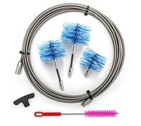 BARETTO Pro | Kit de ramonage poêle à granulés | Conduit de fumée Ø 80 + 100 + 120 mm | Longueur 9 m Premium | 2 hérissons articulés + 1 Standard | Raccord M12