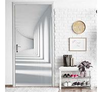 BARFPY Autocollant Porte 3D Créativité de l'espace blanc Stickers de Porte Trompe l'œil Papier Murale PVC Auto-Adhésif Autocollants Amovible Muraux Porte Imperméable Papier Peint Stickers Decor 88x200