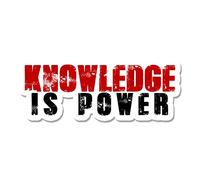 Bargain Max Decals Knowledge is Power Autocollant pour fenêtre d'ordinateur portable 10,2 cm de large