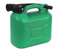 BARGAIN4ALL Jerrican en plastique pour carburant, diesel, essence, avec bec verseur - Compatibilité liquide - Facile à transporter partout - Bidon d'huile et d'eau (vert 5 litres)