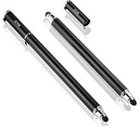 Bargains Depot Stylet pour Tablette 2 en 1 Universel Stylo + 10 Embouts de Rechange pour Ecran Tactile, iPad, iPhone, iPod, Kindle, Galaxy - Noir*2