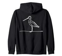 Barge rousse Art linéaire Ornithologue Sweat à Capuche