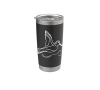 Barge rousse Linéaire Observateur d'oiseaux Gobelet isotherme en acier inoxydable double paroi