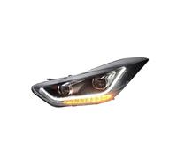 Barhbt Ensemble Phare Avant Phares Avant À Double Lentille Modifiés Avec Feux Jour À DEL Clignotants Et Feux Jour Intégrés Pour Hyundai Pour Elantra 2012-2017(High and low beam LED)