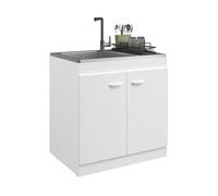 Bari 7250 Meuble sous Evier 2 Portes Blanc 80 x 59,2 x 82,8 cm