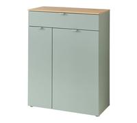 BARI Armoire à chaussures, en vert roseau, aspect chêne artisanal, certifiée FSC, étagère à chaussures moderne avec beaucoup d'espace de rangement pour vos chaussures, 78 x 103 x 38 cm (l x H x P)