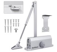 Baridwon Ferme-porte commercial robuste sans claquement, fermeture amortie hydraulique avec maintien ouvert, mécanisme de porte à fermeture automatique pour garantir un fonctionnement fluide et